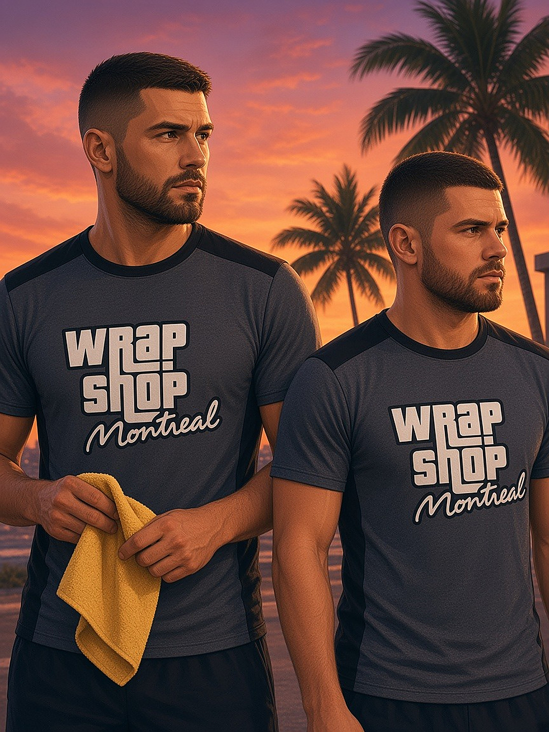 Wrap Shop Montreal crew at sunset
